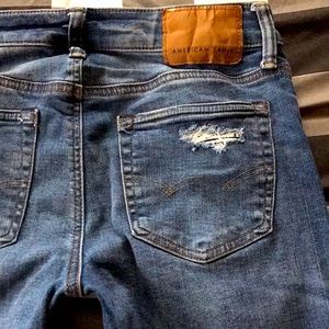 Mens AMERICAN EAGLE Next Level Airflex SKINNY Destroyed Patched Jeans Sz 28 X 32